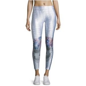 TEREZ Flower Crown Skull Leggings Jewel Design Light Gray Women Size Small